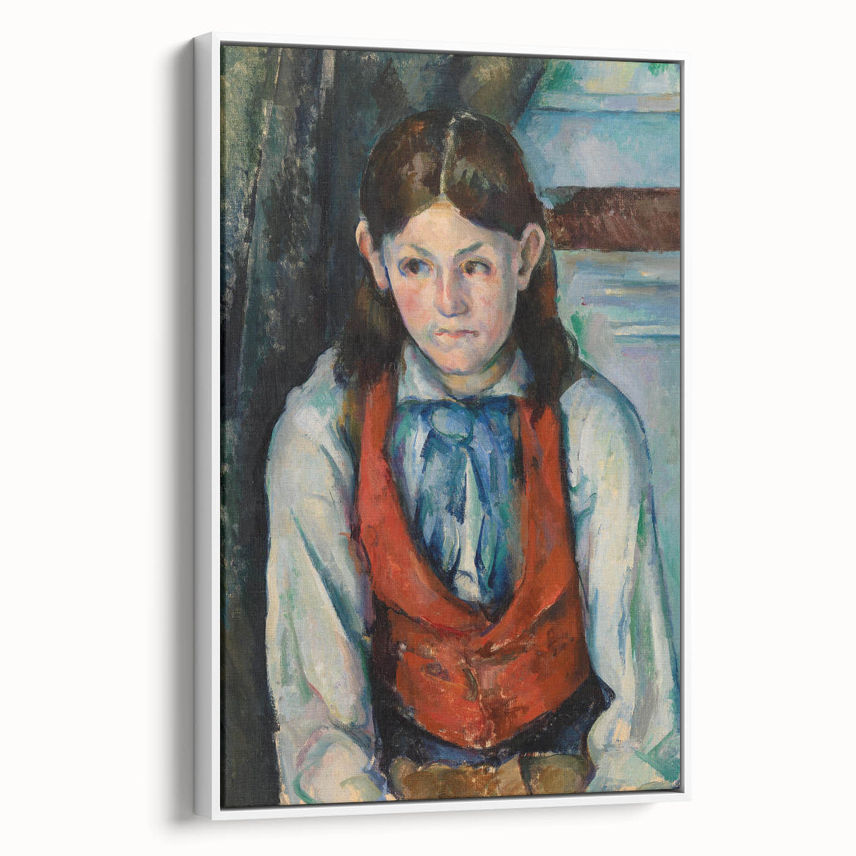 Modern Wall Art - Boy in a Red Vest Portrait by Paul Cézanne