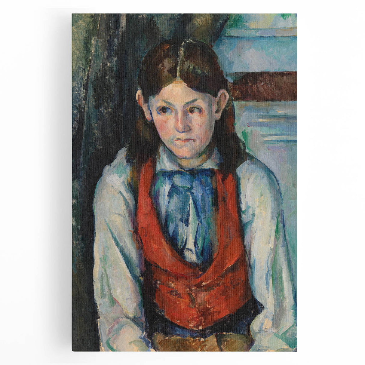 Modern Wall Art - Boy in a Red Vest Portrait by Paul Cézanne