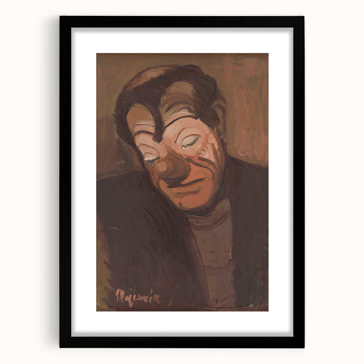 Modern Wall Art - Expressive Clown Portrait by Cyprián Majerník