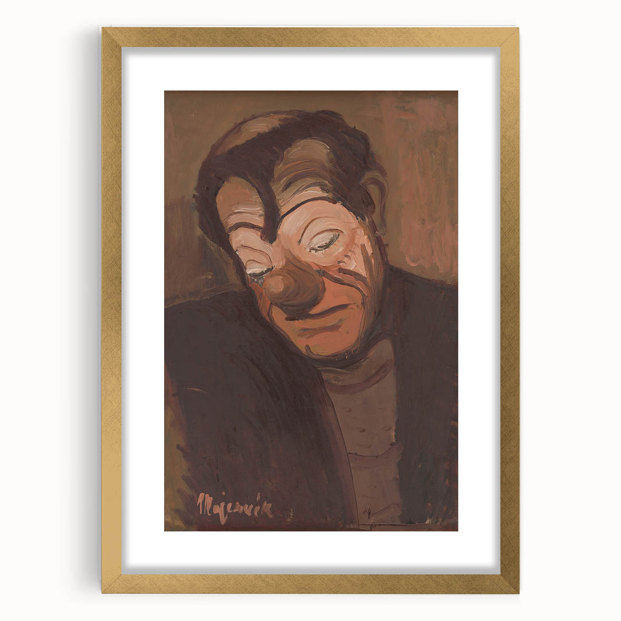 Modern Wall Art - Expressive Clown Portrait by Cyprián Majerník