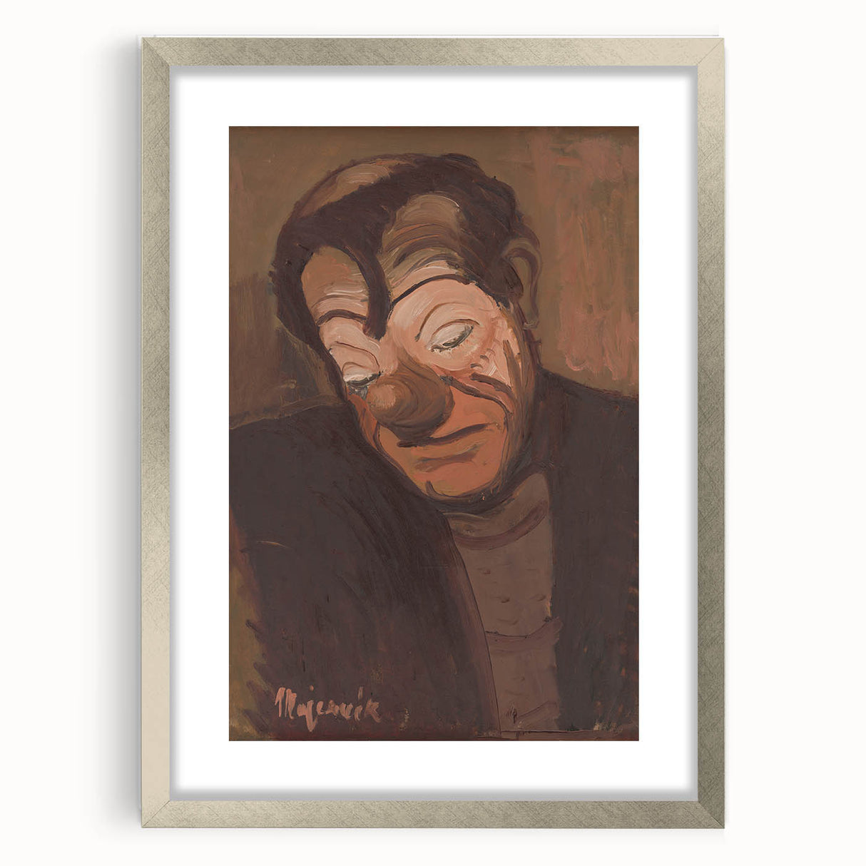 Modern Wall Art - Expressive Clown Portrait by Cyprián Majerník