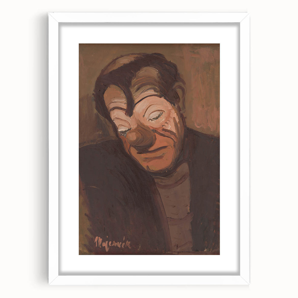 Modern Wall Art - Expressive Clown Portrait by Cyprián Majerník