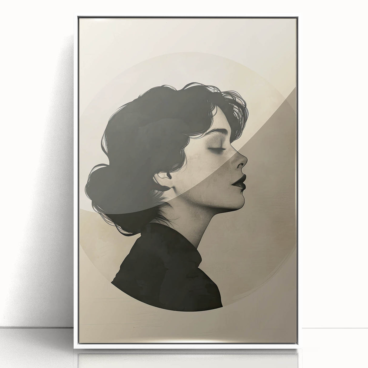 Elegant Dining Room Wall Art - Modern Black & White Portrait Print