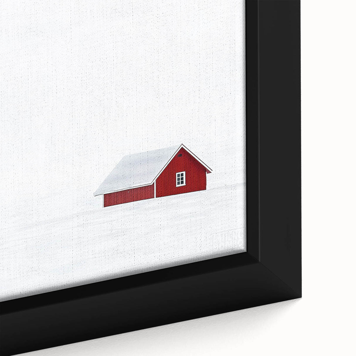 Minimalist Red House Office Wall Art – Modern Winter Décor