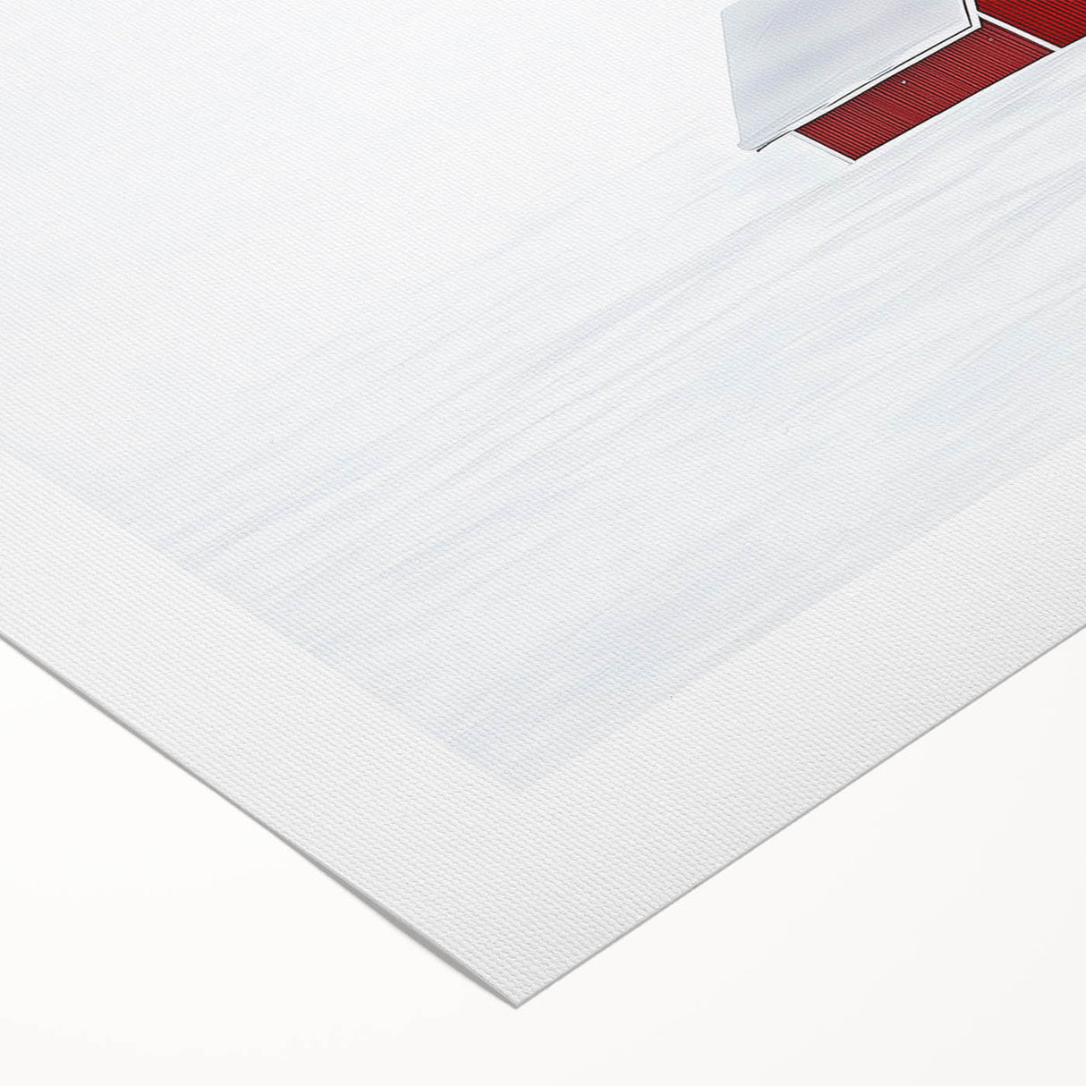 Minimalist Red House Office Wall Art – Modern Winter Décor