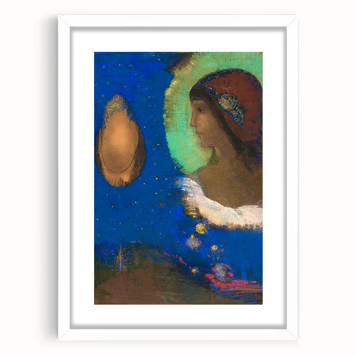 Modern Wall Art - Sita by Odilon Redon in Dreamlike Blues and Golds