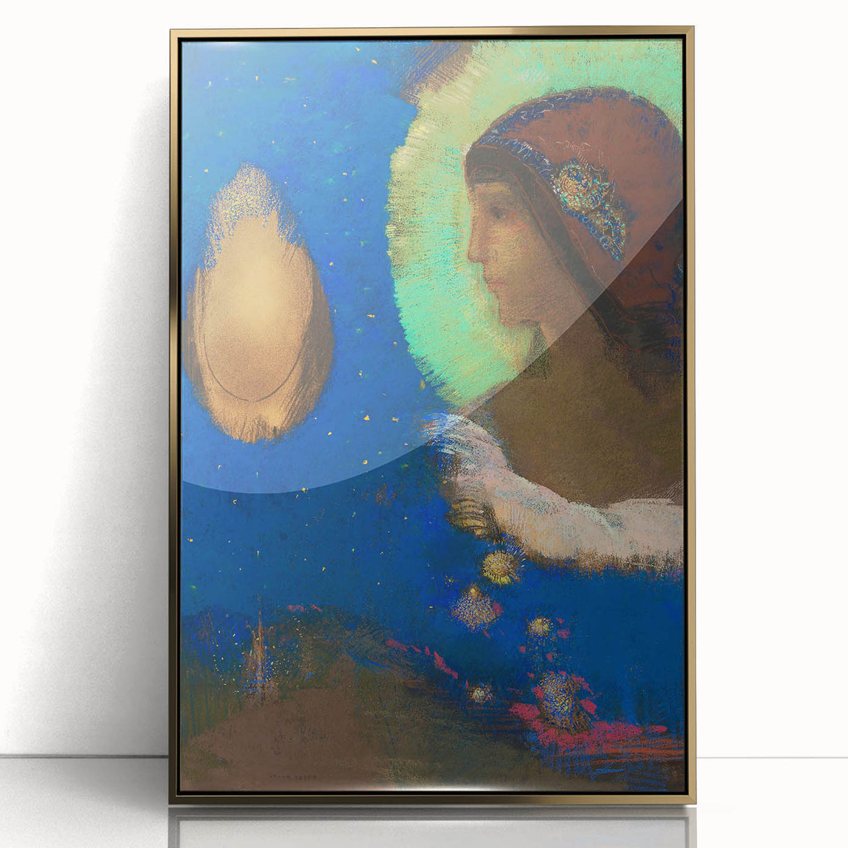 Modern Wall Art - Sita by Odilon Redon in Dreamlike Blues and Golds