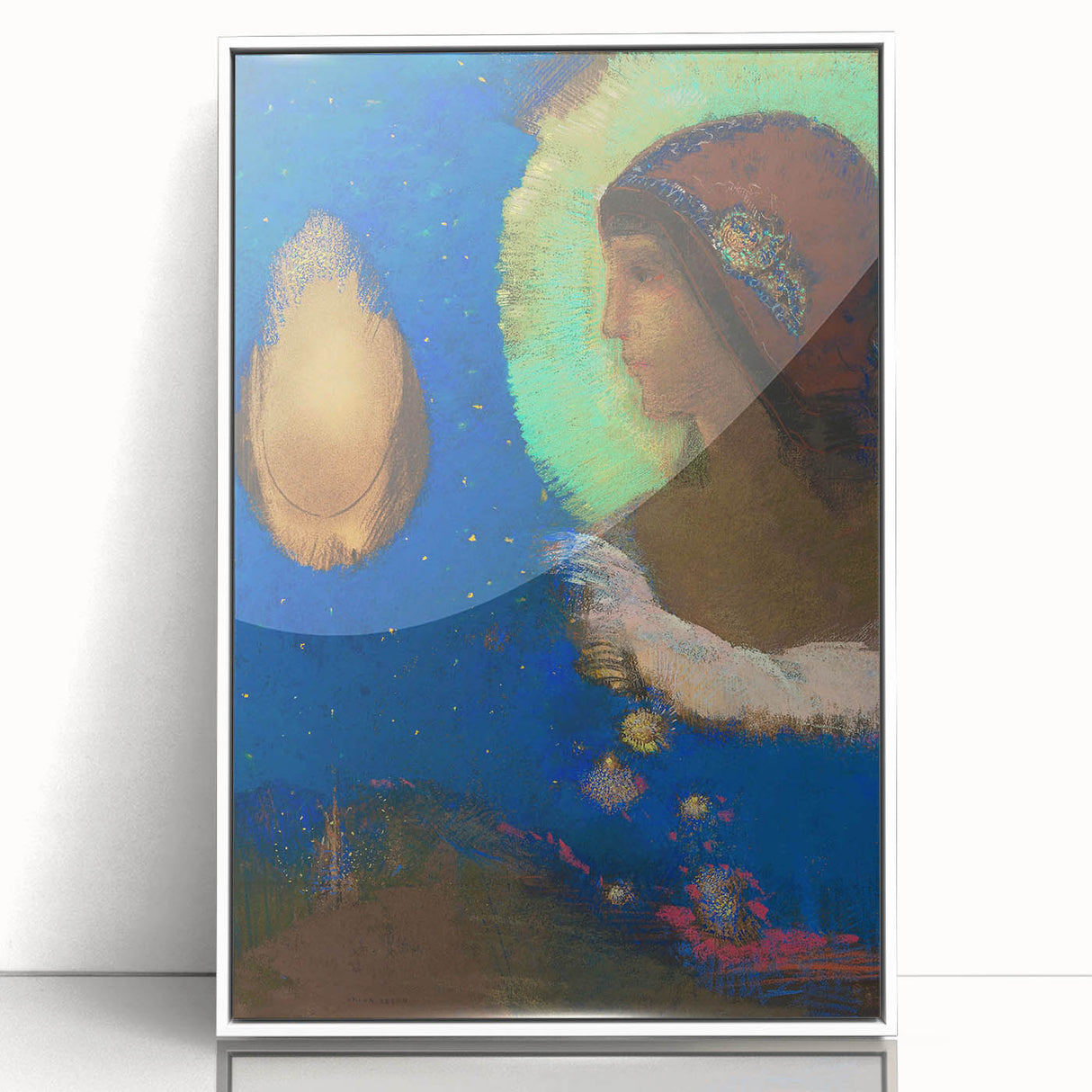 Modern Wall Art - Sita by Odilon Redon in Dreamlike Blues and Golds