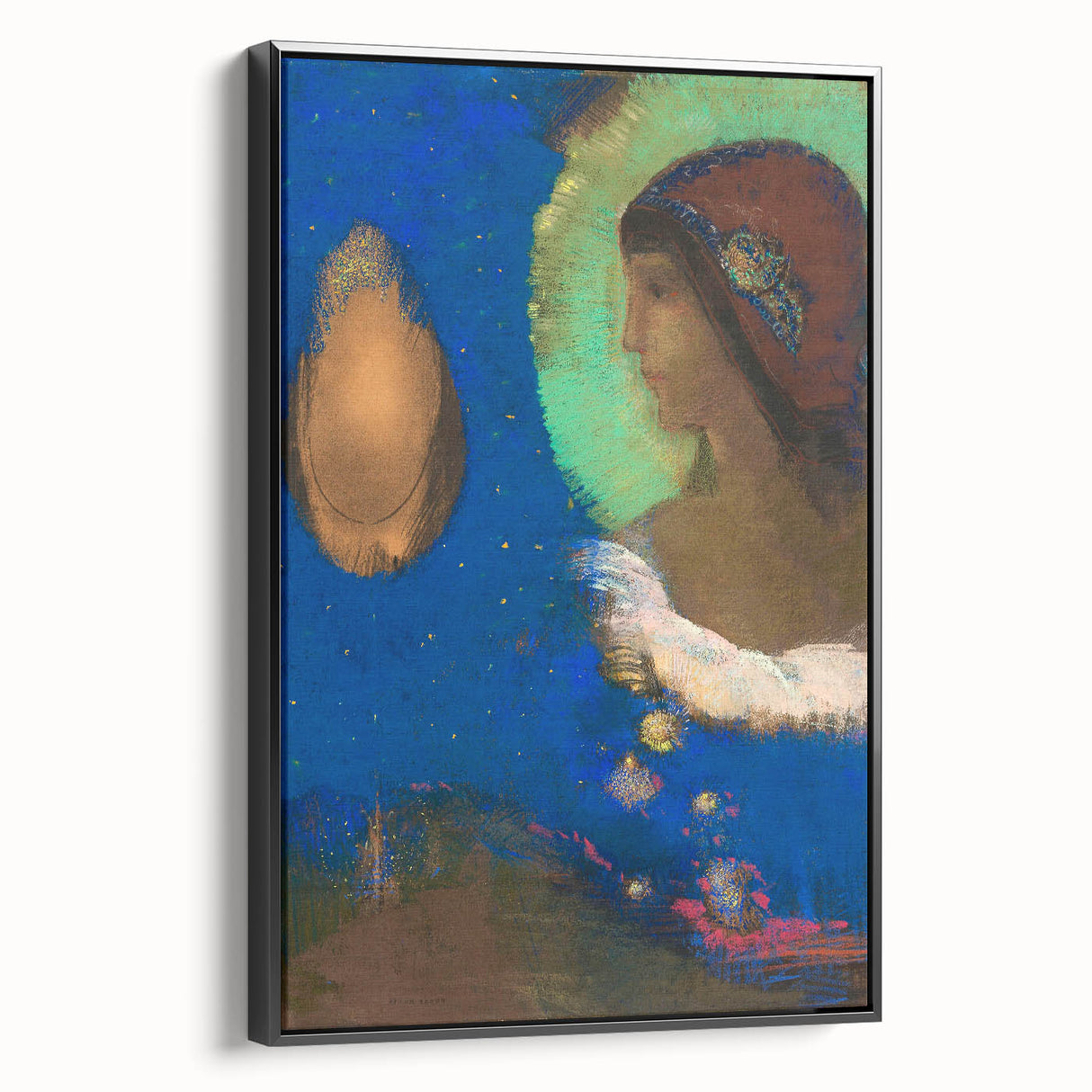 Modern Wall Art - Sita by Odilon Redon in Dreamlike Blues and Golds