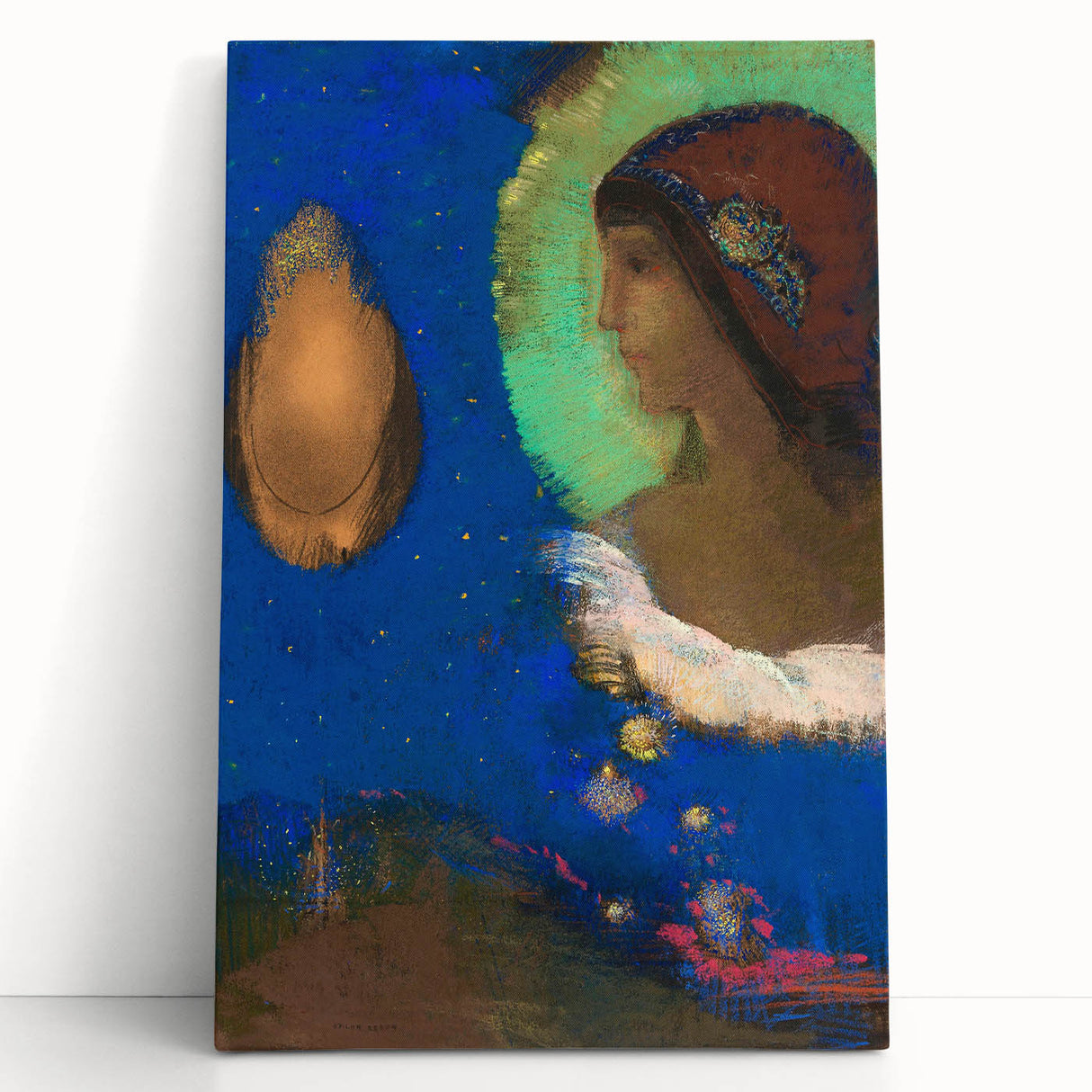 Modern Wall Art - Sita by Odilon Redon in Dreamlike Blues and Golds