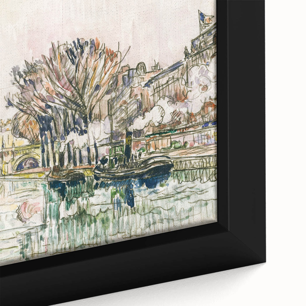 Modern Wall Art of Parisian Bridge Scene - Abstract Contemporary Style