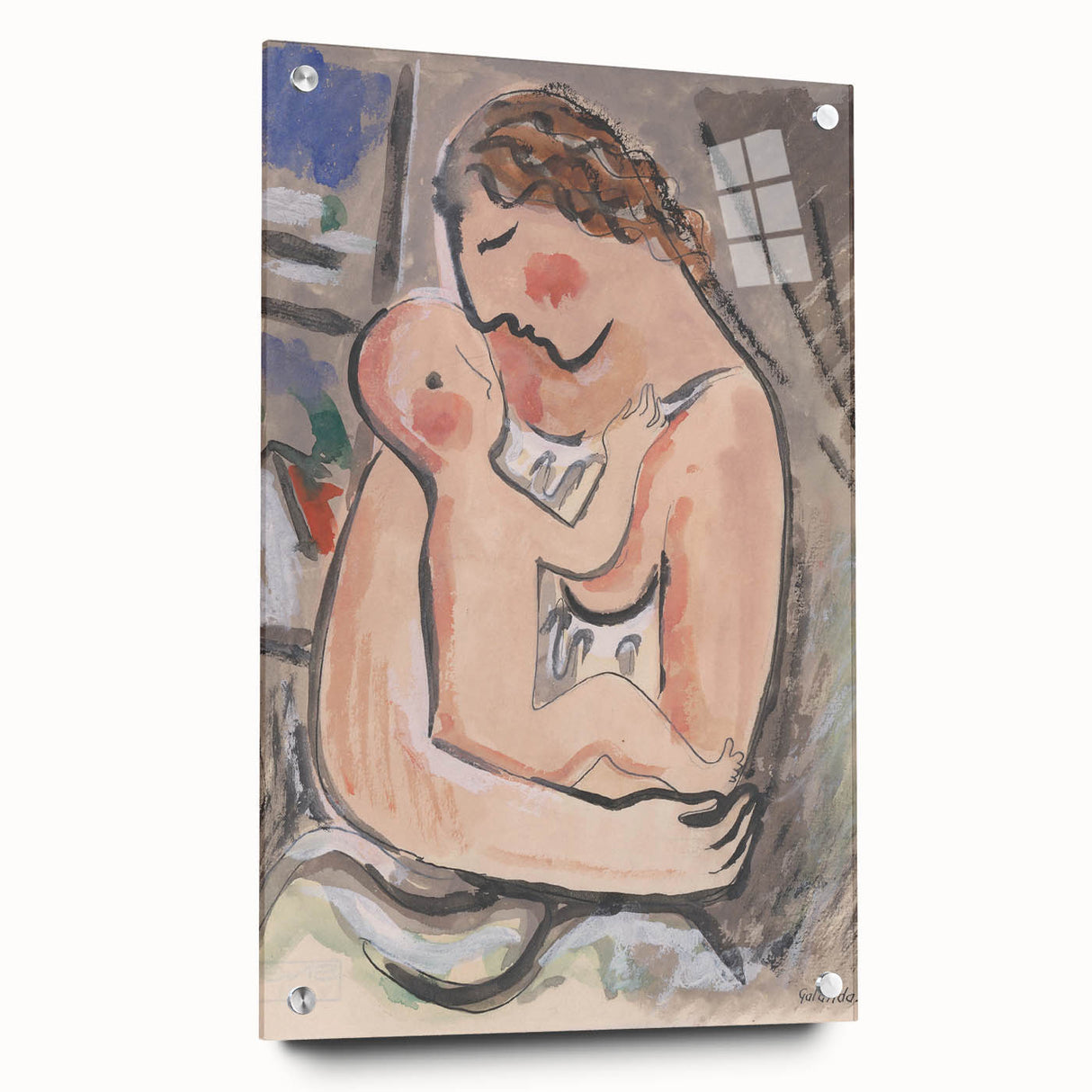 Modern Wall Art - Mother with a Child by Mikuláš Galanda