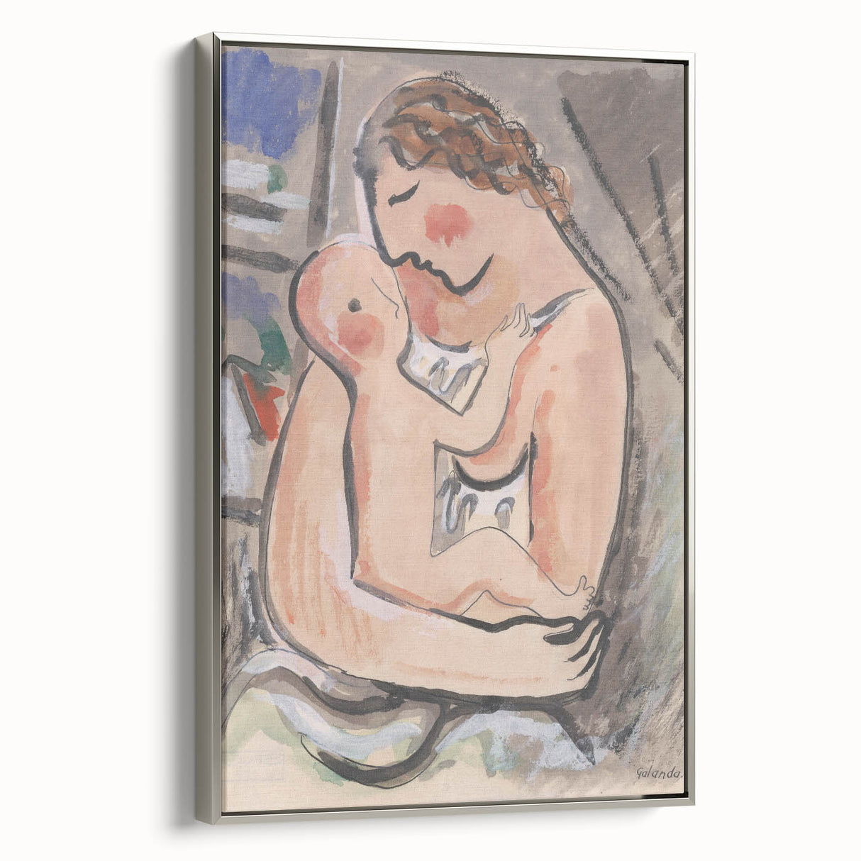 Modern Wall Art - Mother with a Child by Mikuláš Galanda
