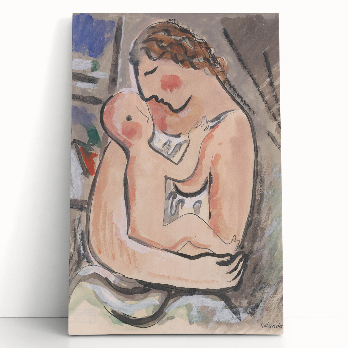 Modern Wall Art - Mother with a Child by Mikuláš Galanda