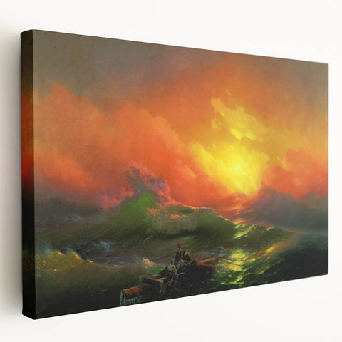 Famous Romantic Era Art - The Ninth Wave Seascape Canvas Print