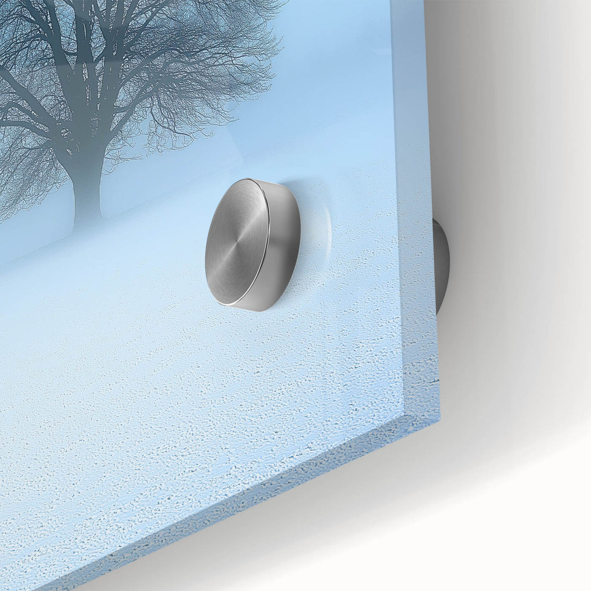 Solitary Tree Office Wall Art – Minimalist Winter Landscape Décor