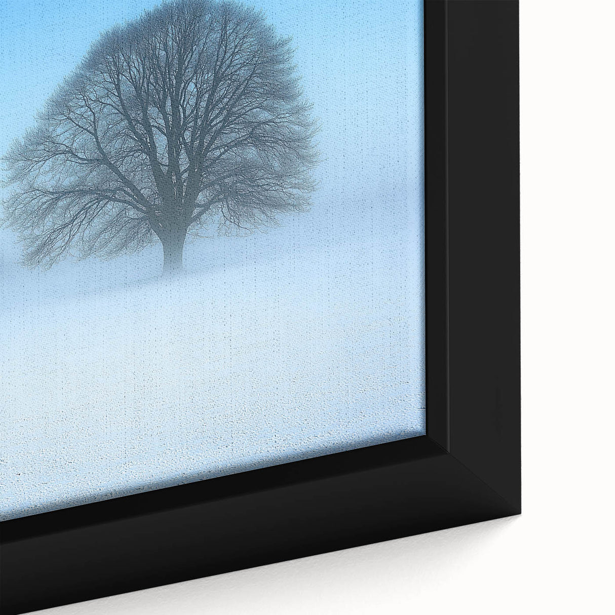 Solitary Tree Office Wall Art – Minimalist Winter Landscape Décor