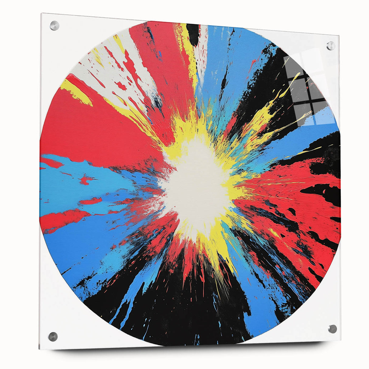 Large Abstract Wall Art – Radiant Color Burst Composition