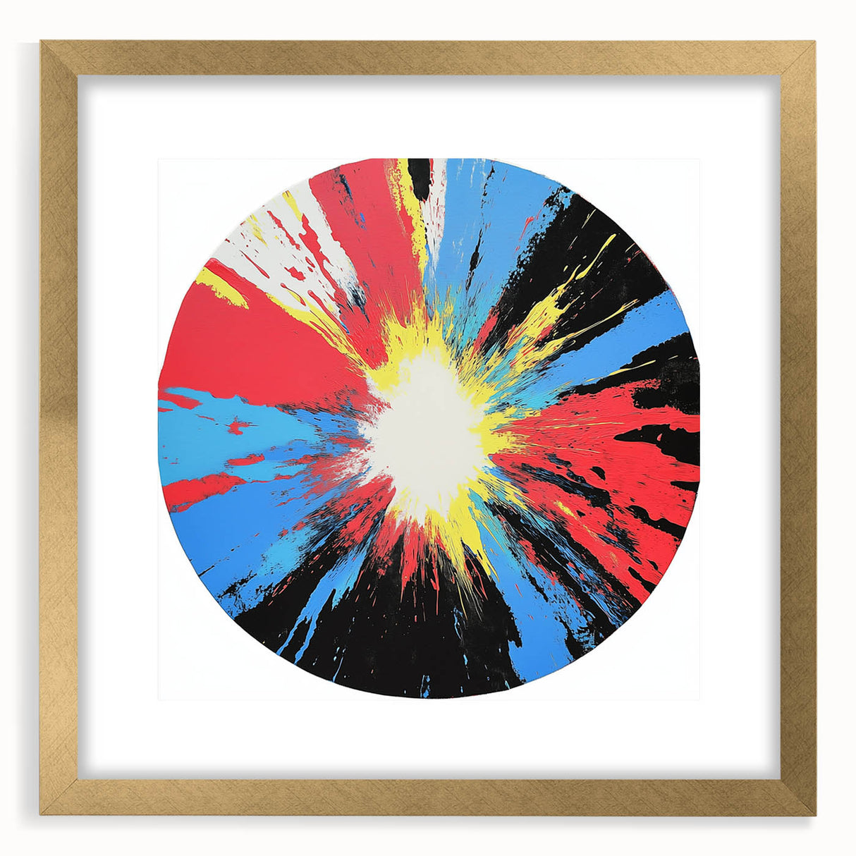 Large Abstract Wall Art – Radiant Color Burst Composition