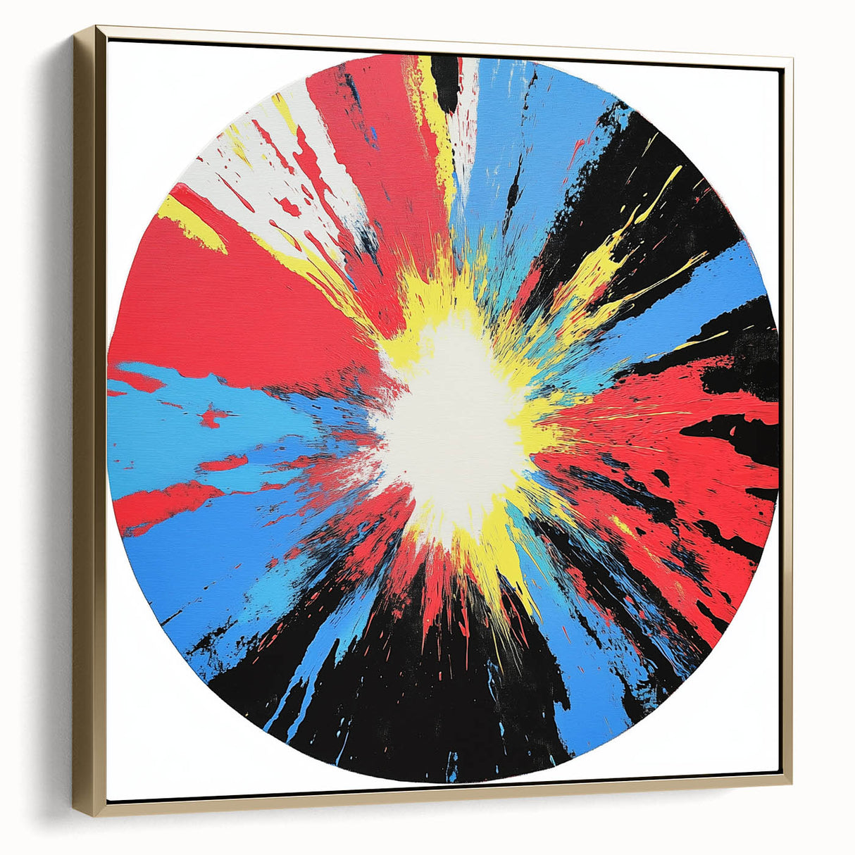 Large Abstract Wall Art – Radiant Color Burst Composition