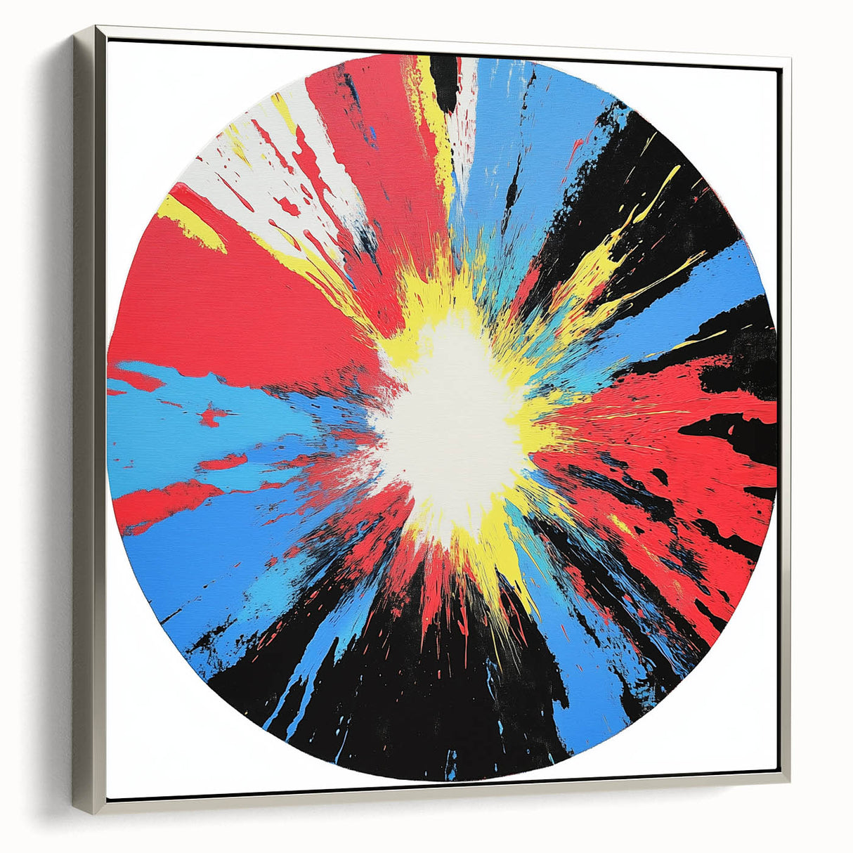 Large Abstract Wall Art – Radiant Color Burst Composition