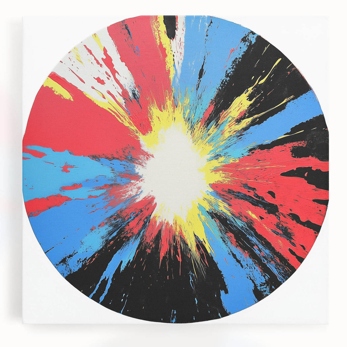 Large Abstract Wall Art – Radiant Color Burst Composition