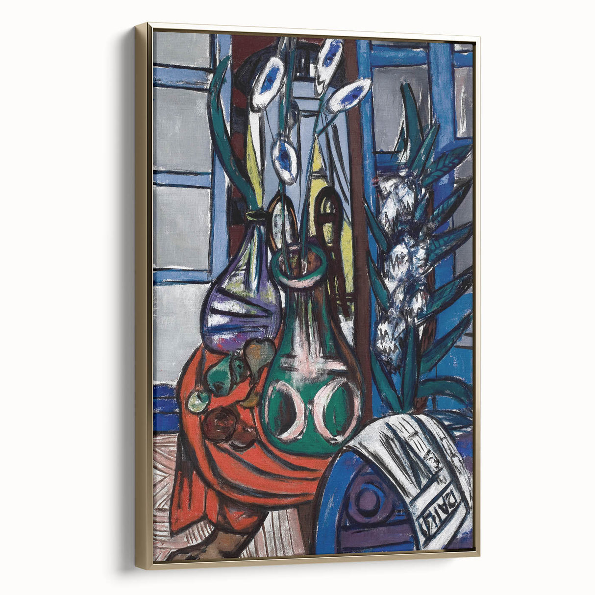 Modern Wall Art - Large Still Life Interior (Blue) by Max Beckmann