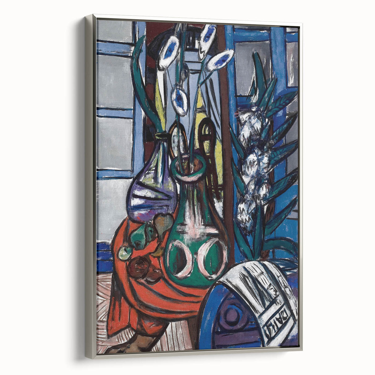 Modern Wall Art - Large Still Life Interior (Blue) by Max Beckmann