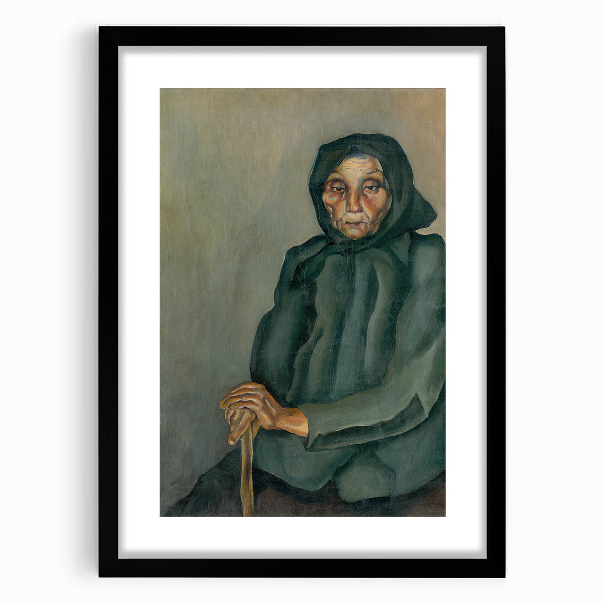 Modern Wall Art - Old Age by Konštantín Bauer in Subdued Greens