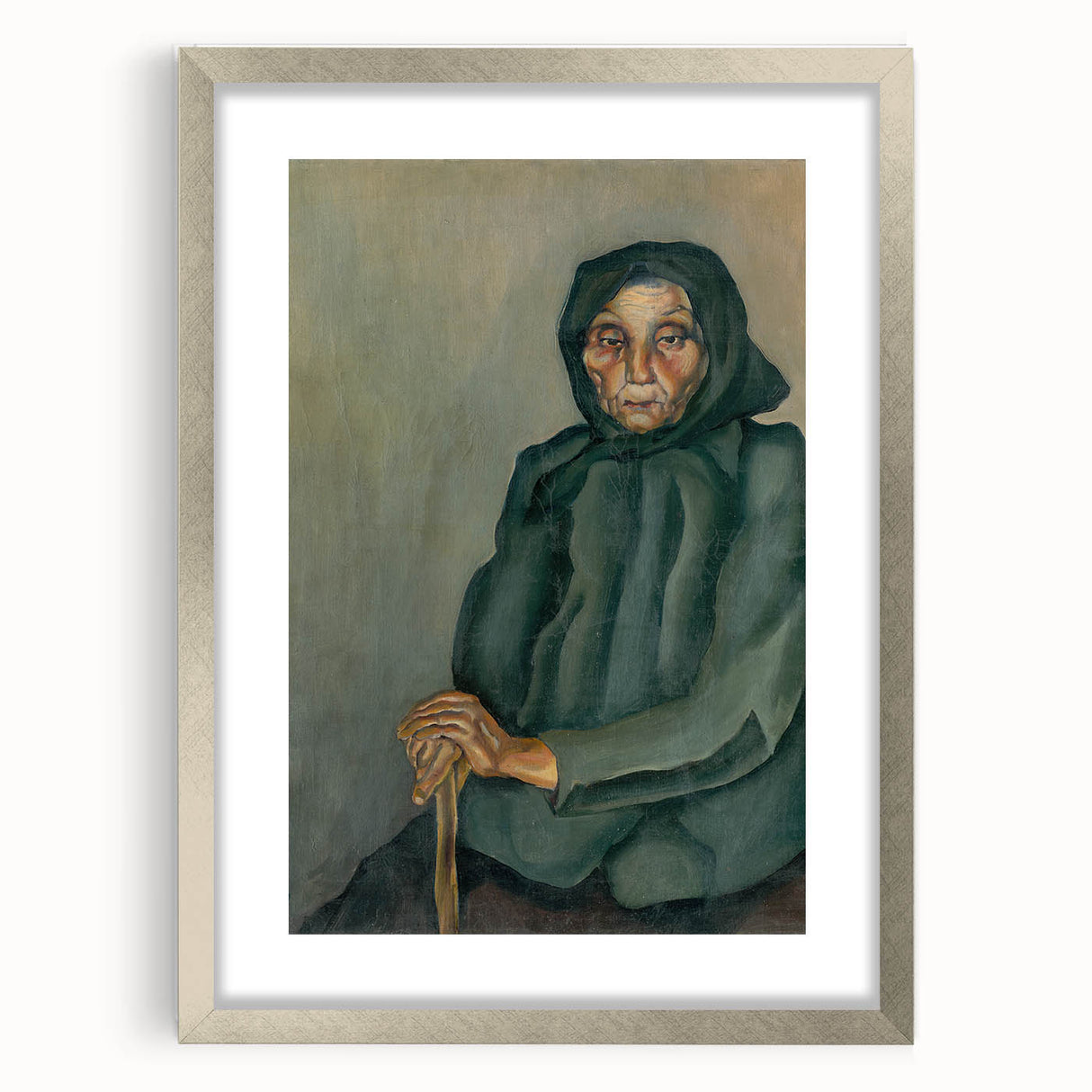 Modern Wall Art - Old Age by Konštantín Bauer in Subdued Greens