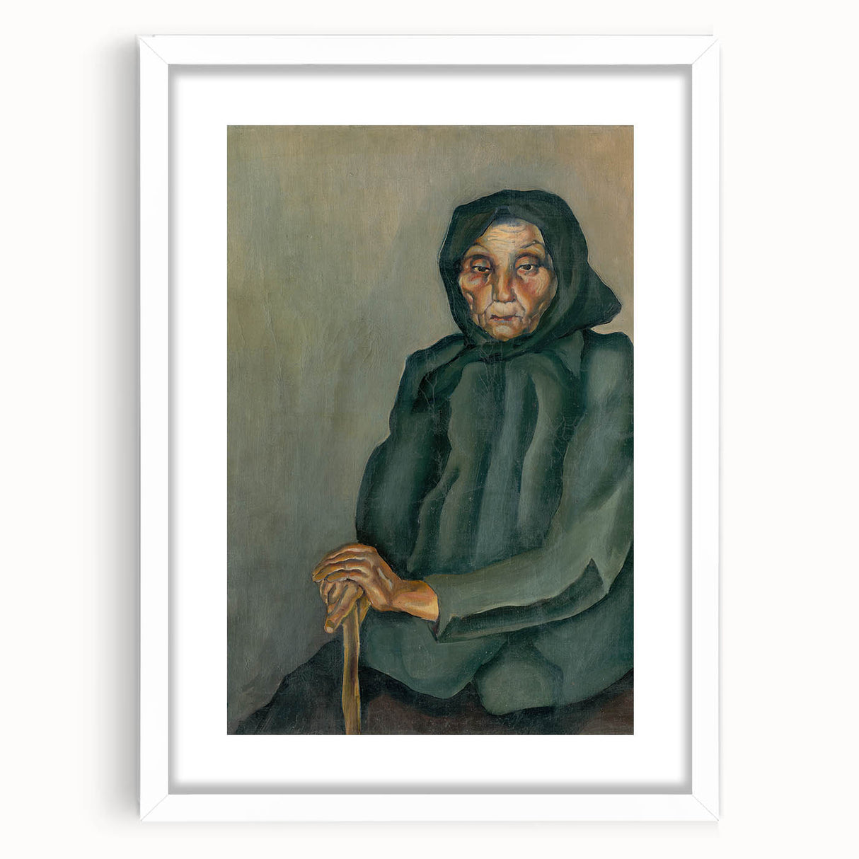 Modern Wall Art - Old Age by Konštantín Bauer in Subdued Greens