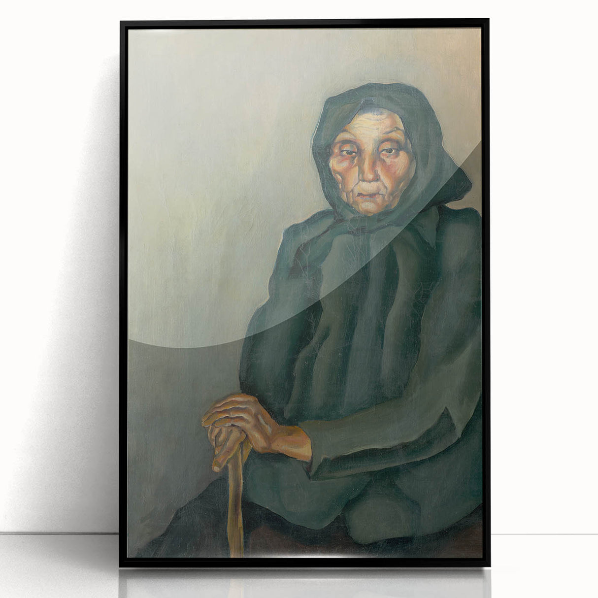 Modern Wall Art - Old Age by Konštantín Bauer in Subdued Greens