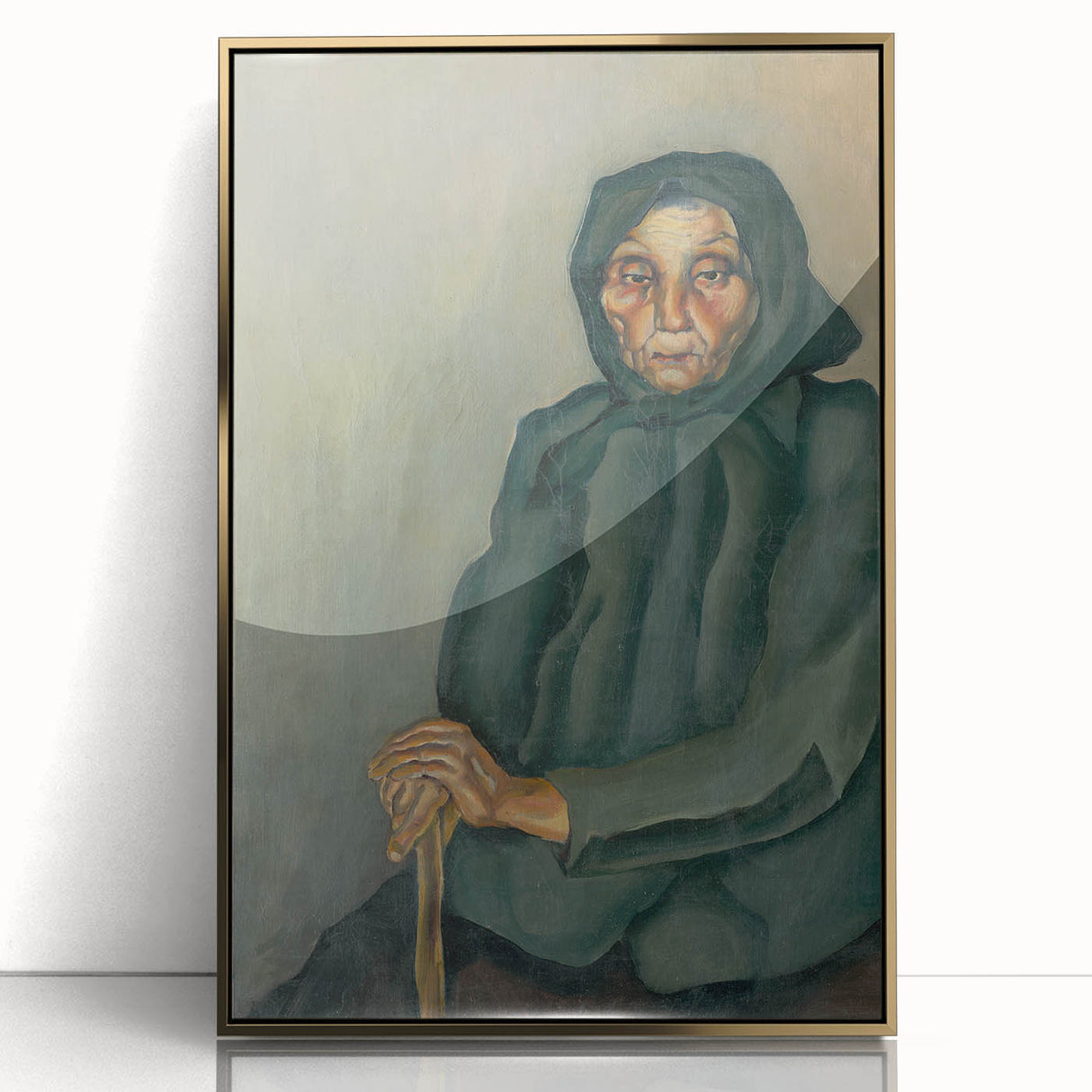 Modern Wall Art - Old Age by Konštantín Bauer in Subdued Greens