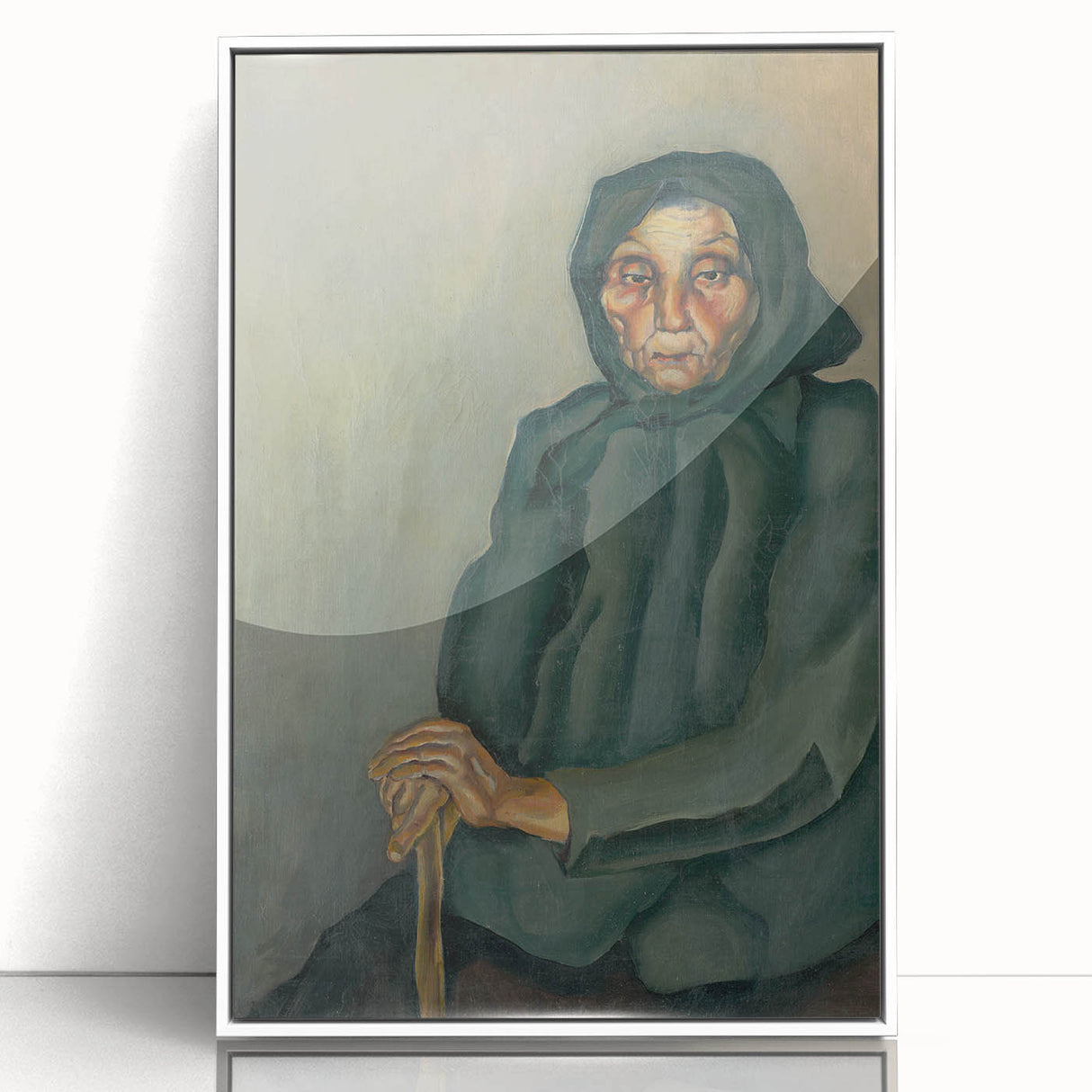 Modern Wall Art - Old Age by Konštantín Bauer in Subdued Greens