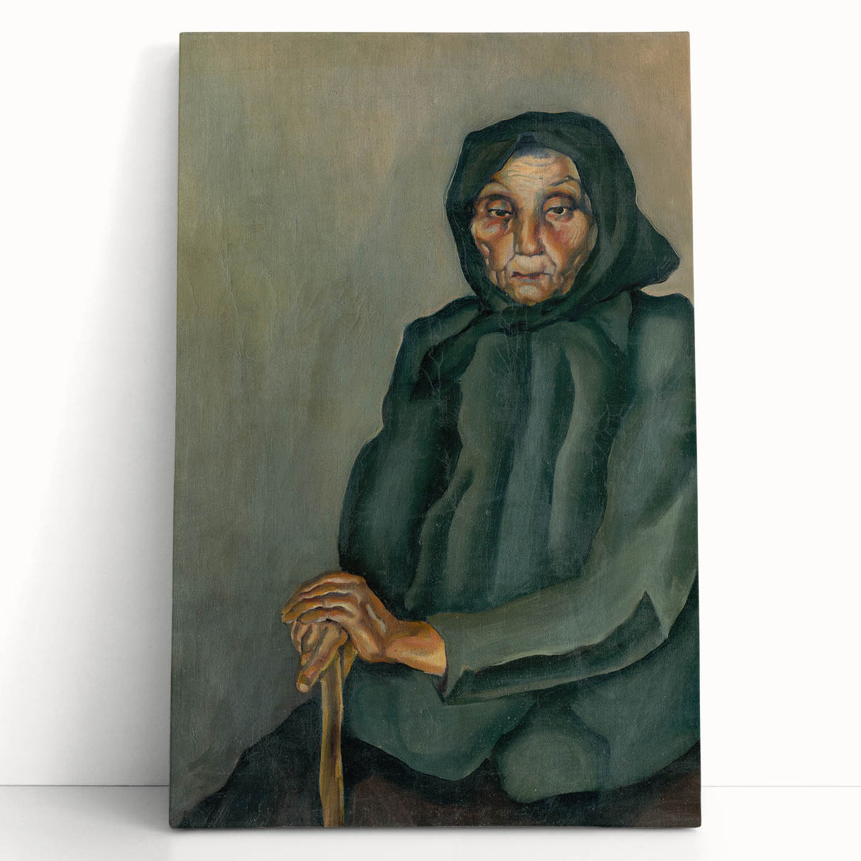 Modern Wall Art - Old Age by Konštantín Bauer in Subdued Greens