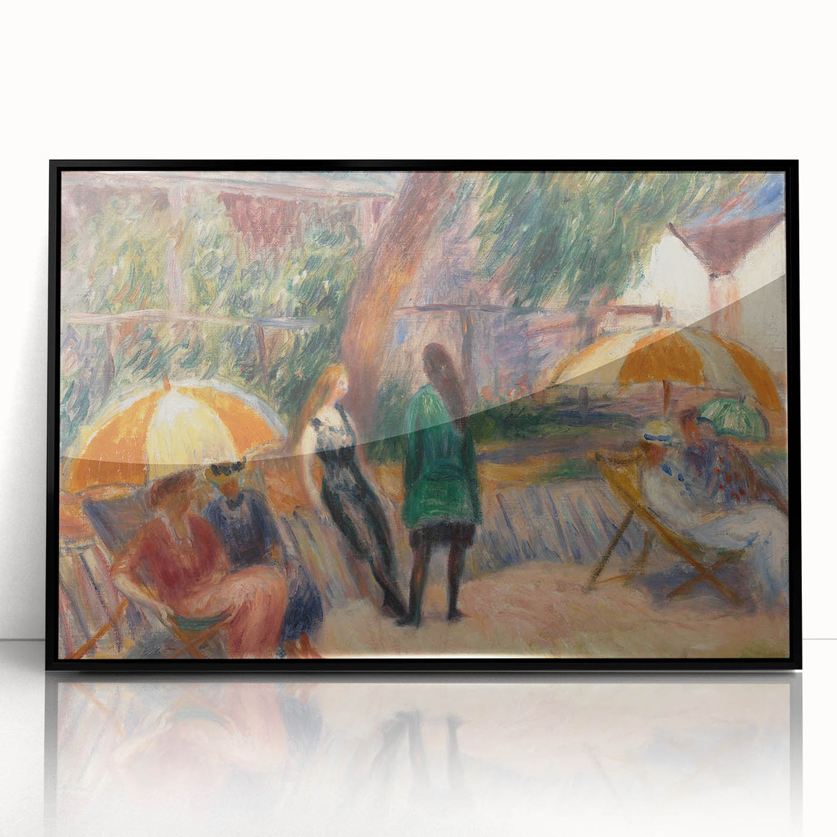 Beach with Figures, Bellport - Impressionist Art by William Glackens