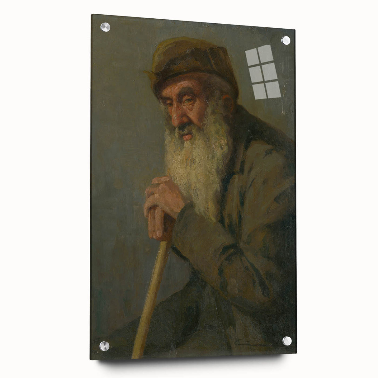 Modern Wall Art - Study of a Seated Old Man by Lajos Csordák