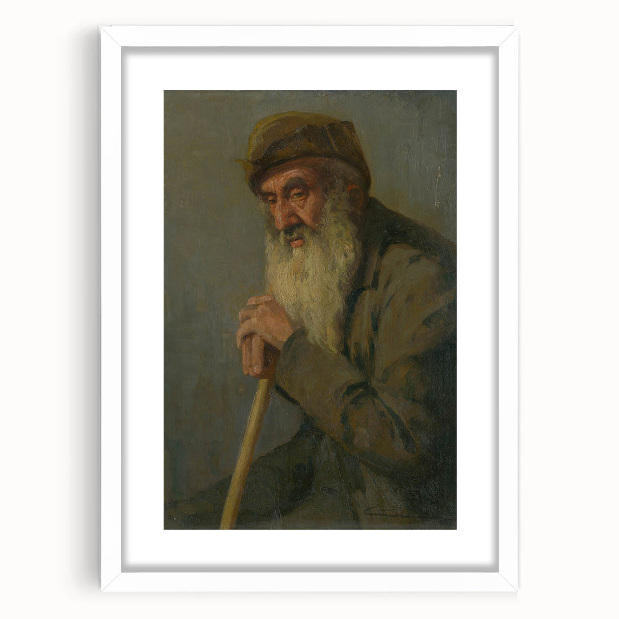 Modern Wall Art - Study of a Seated Old Man by Lajos Csordák