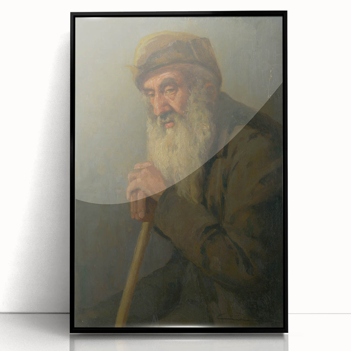Modern Wall Art - Study of a Seated Old Man by Lajos Csordák