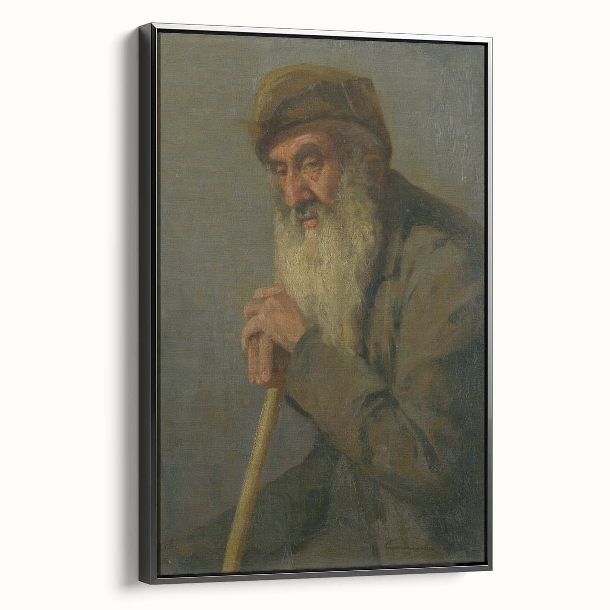 Modern Wall Art - Study of a Seated Old Man by Lajos Csordák