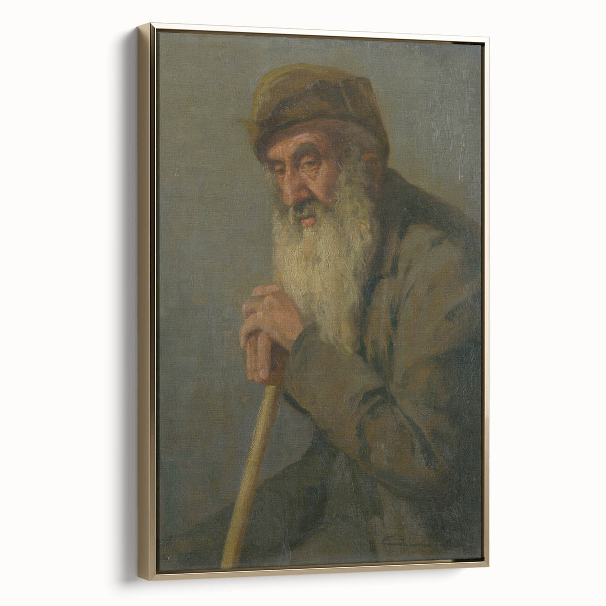 Modern Wall Art - Study of a Seated Old Man by Lajos Csordák