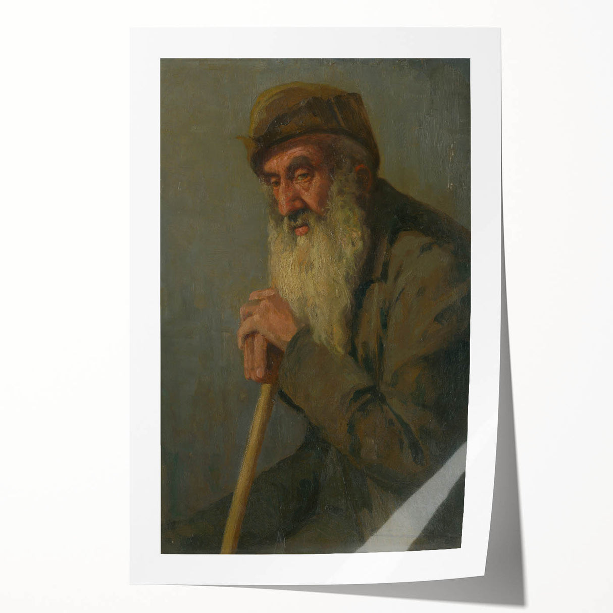 Modern Wall Art - Study of a Seated Old Man by Lajos Csordák