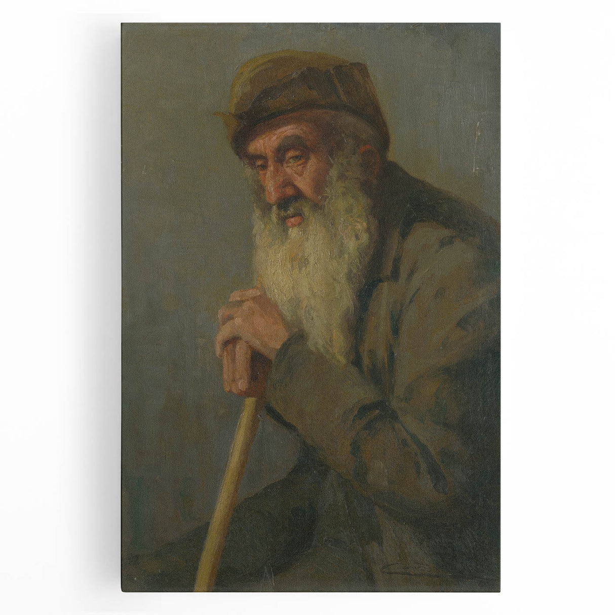 Modern Wall Art - Study of a Seated Old Man by Lajos Csordák