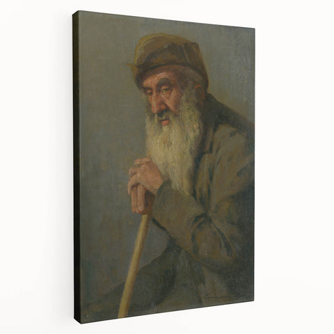 Modern Wall Art - Study of a Seated Old Man by Lajos Csordák