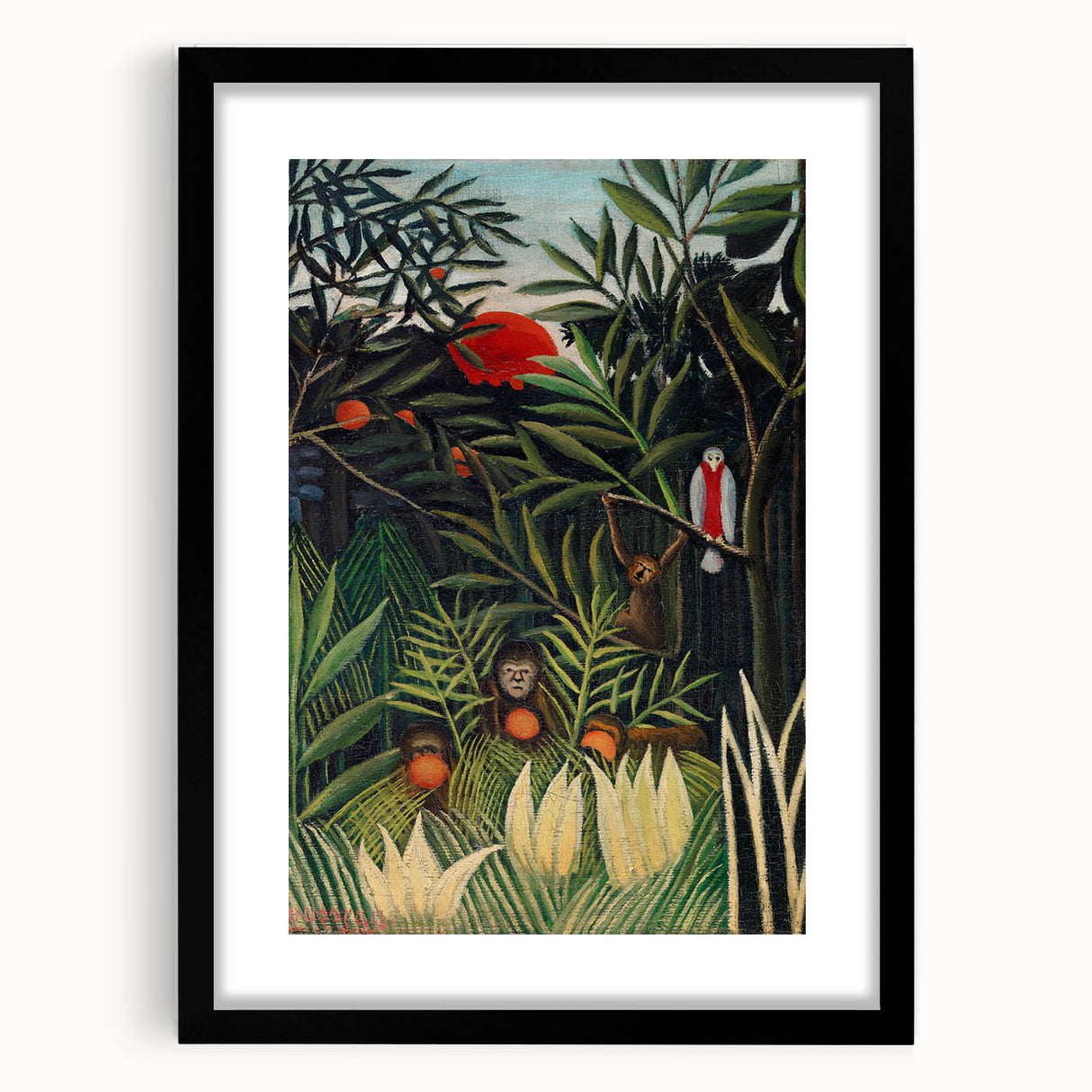 Monkeys and Parrot in the Virgin Forest by Henri Rousseau