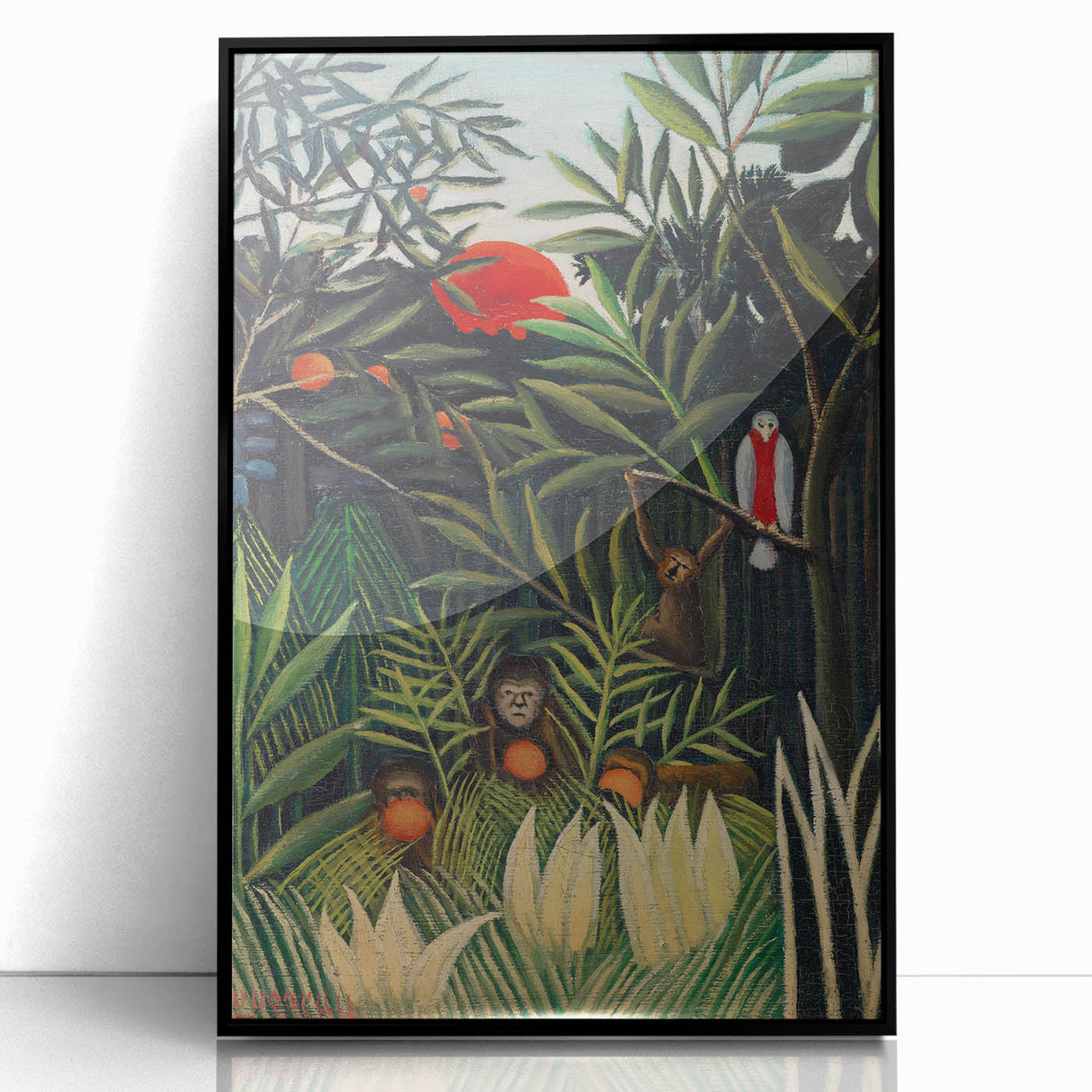 Monkeys and Parrot in the Virgin Forest by Henri Rousseau