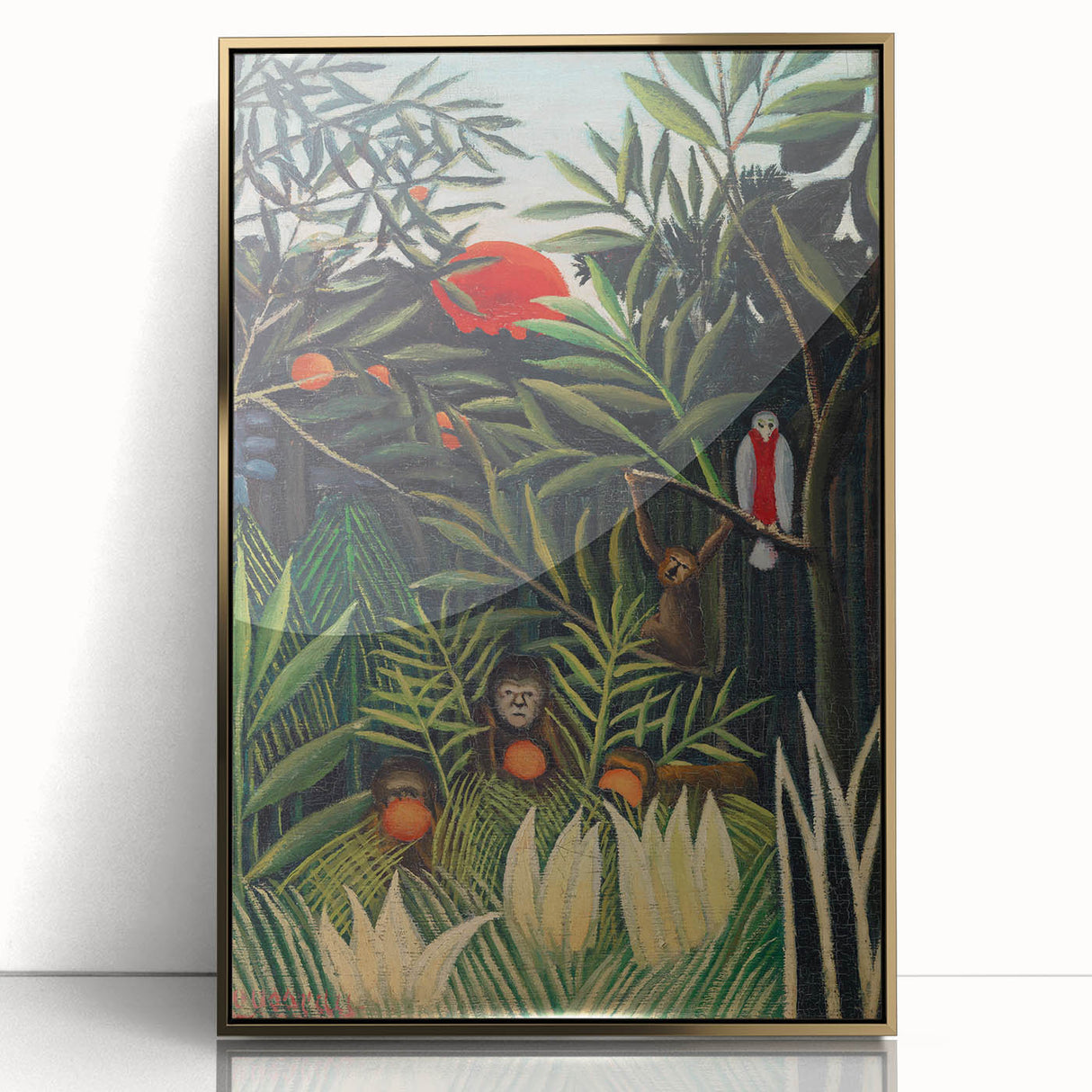 Monkeys and Parrot in the Virgin Forest by Henri Rousseau