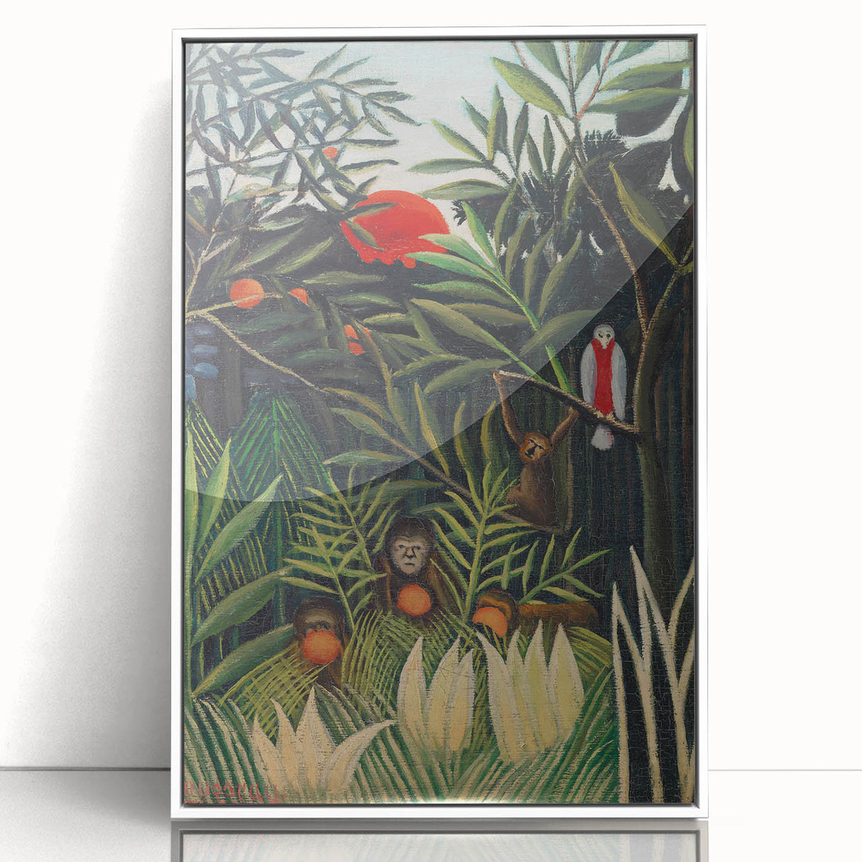 Monkeys and Parrot in the Virgin Forest by Henri Rousseau