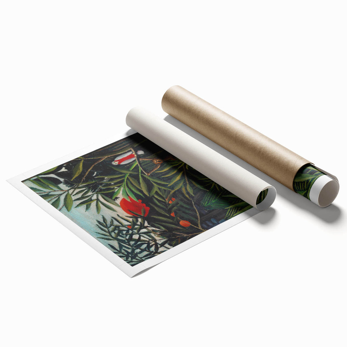 Monkeys and Parrot in the Virgin Forest by Henri Rousseau