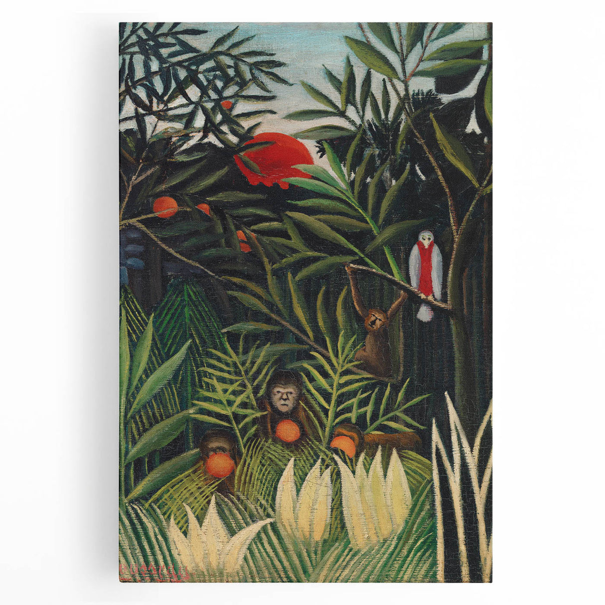 Monkeys and Parrot in the Virgin Forest by Henri Rousseau